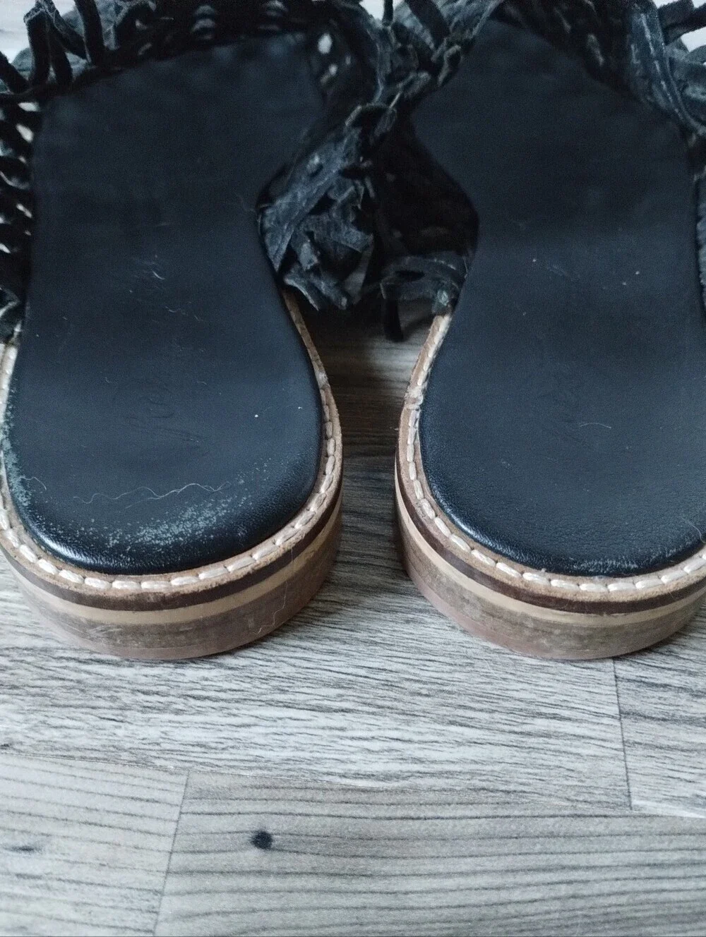 Free People Women's Mirage Woven Flat Black Mule Size 40 US 9 - 9.5